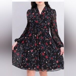 Gal Meets Glam Floral Black Cherry Dress Size 6 NWOT